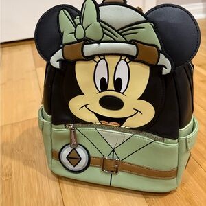 Loungefly Black and Green Minnie Mouse Backpack
